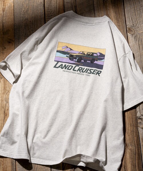 

FREAK'S STORE Футболка свободного кроя с принтом, короткий рукав, круглый вырез, Land Cruiser 60, пепельный