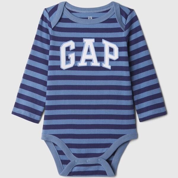 

Боди с длинными рукавами из хлопка для новорожденных Gap, синий