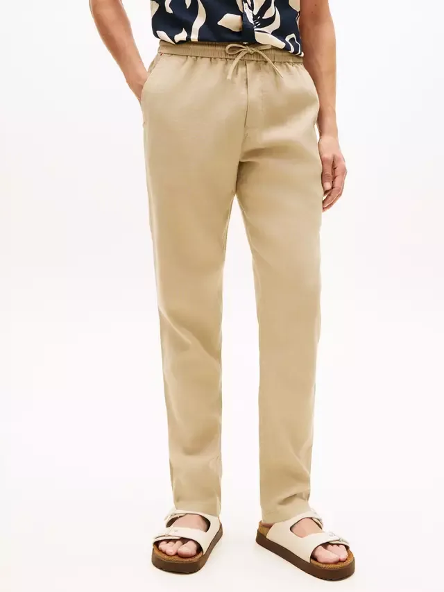 Зауженные брюки-чиносы Harlem из льняной смеси Tommy Hilfiger, Beige
