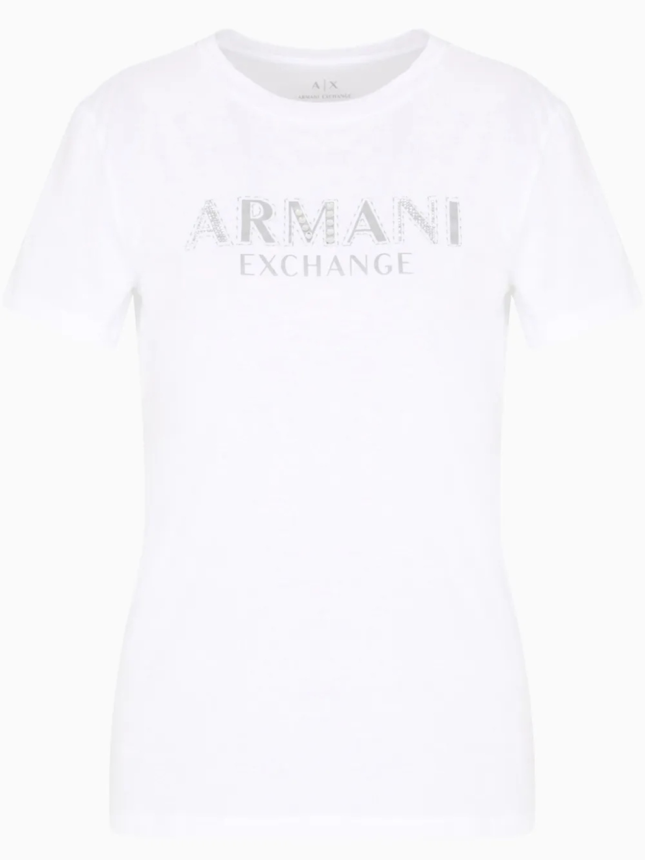 

Футболка с декорированным логотипом Armani Exchange, белый