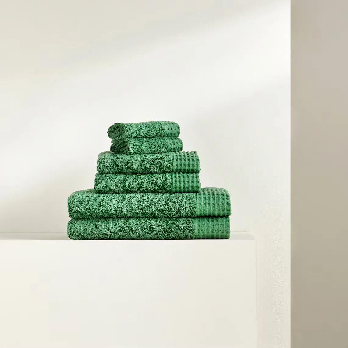 

Набор из 6 хлопковых полотенец 450 г/м2 Frere Basics El Corte Inglés, зеленый