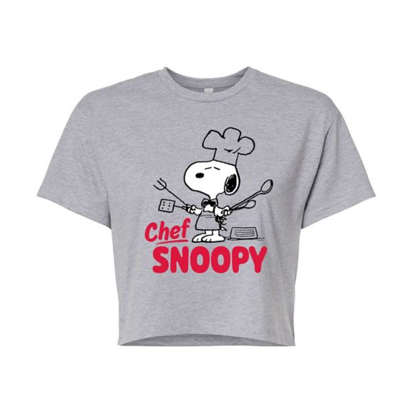 

Детская укороченная футболка с арахисом и шефом Snoopy Licensed Character, серый