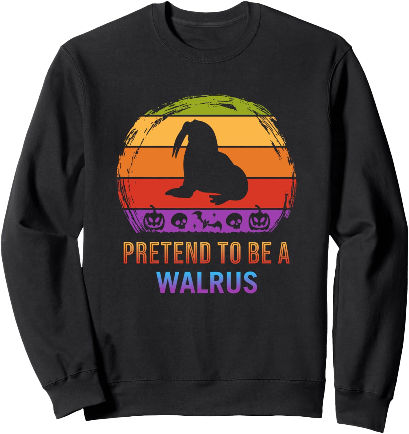 

Толстовка с изображением моржа в костюме на Хэллоуин Bcc Halloween Shirts, черный