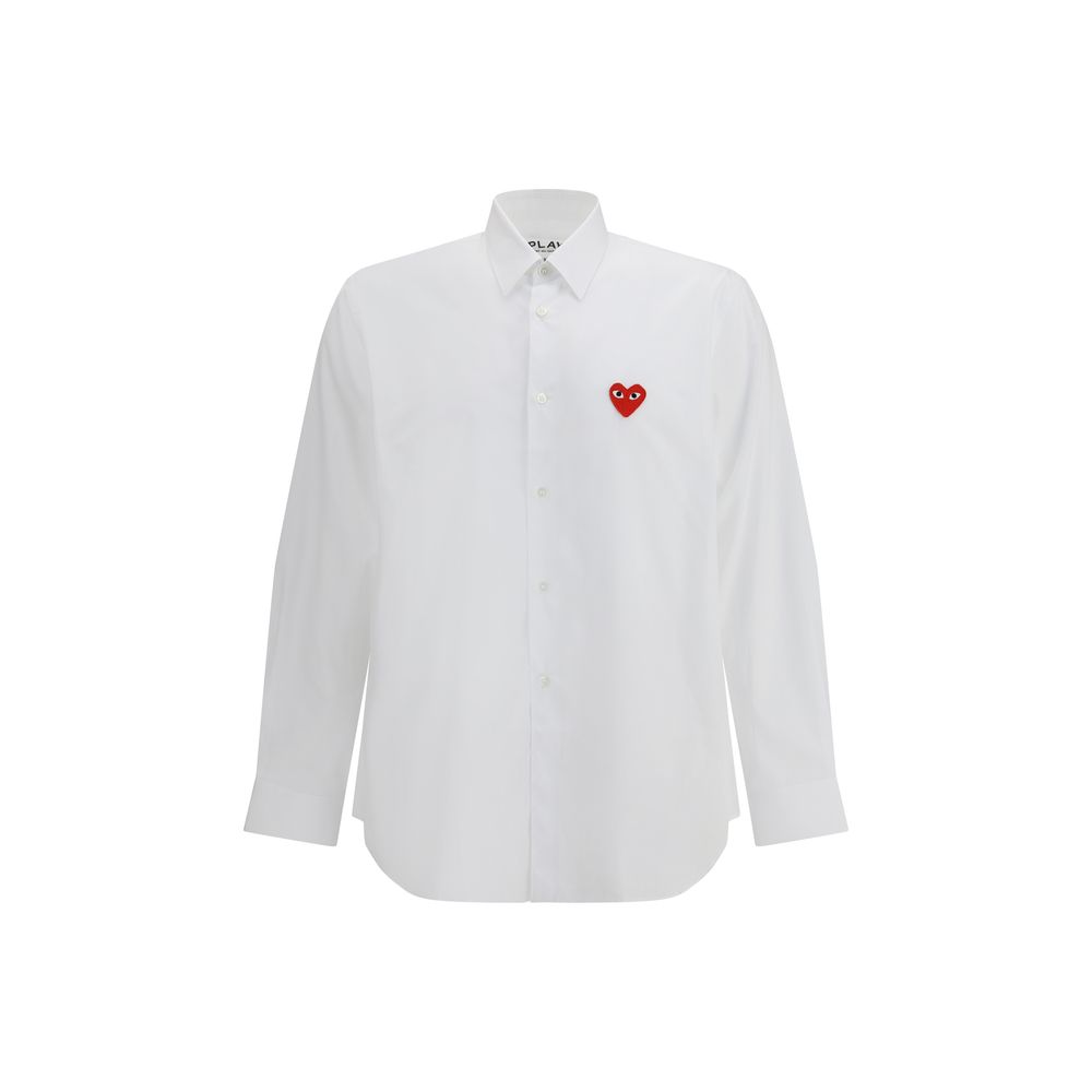 

Хлопковая рубашка с логотипом Comme Des Garçons Play, белый
