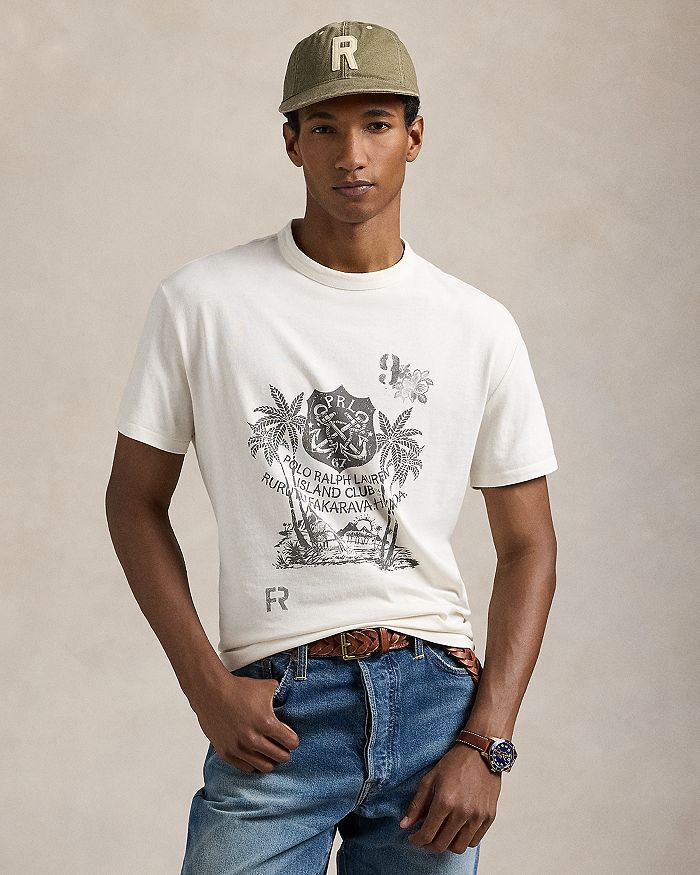

Футболка с графическим принтом Classic Fit Polo Ralph Lauren, белый