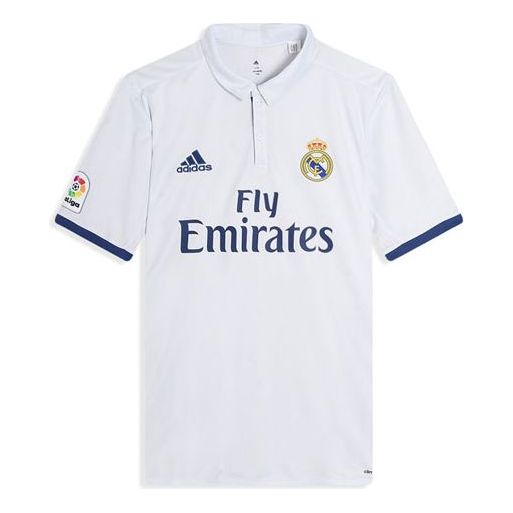 

Джерси adidas real Madrid 16-17 Season Fan Edition Home Alphabet Logo Stripe Sports Soccer/Football Short Sleeve Jersey White