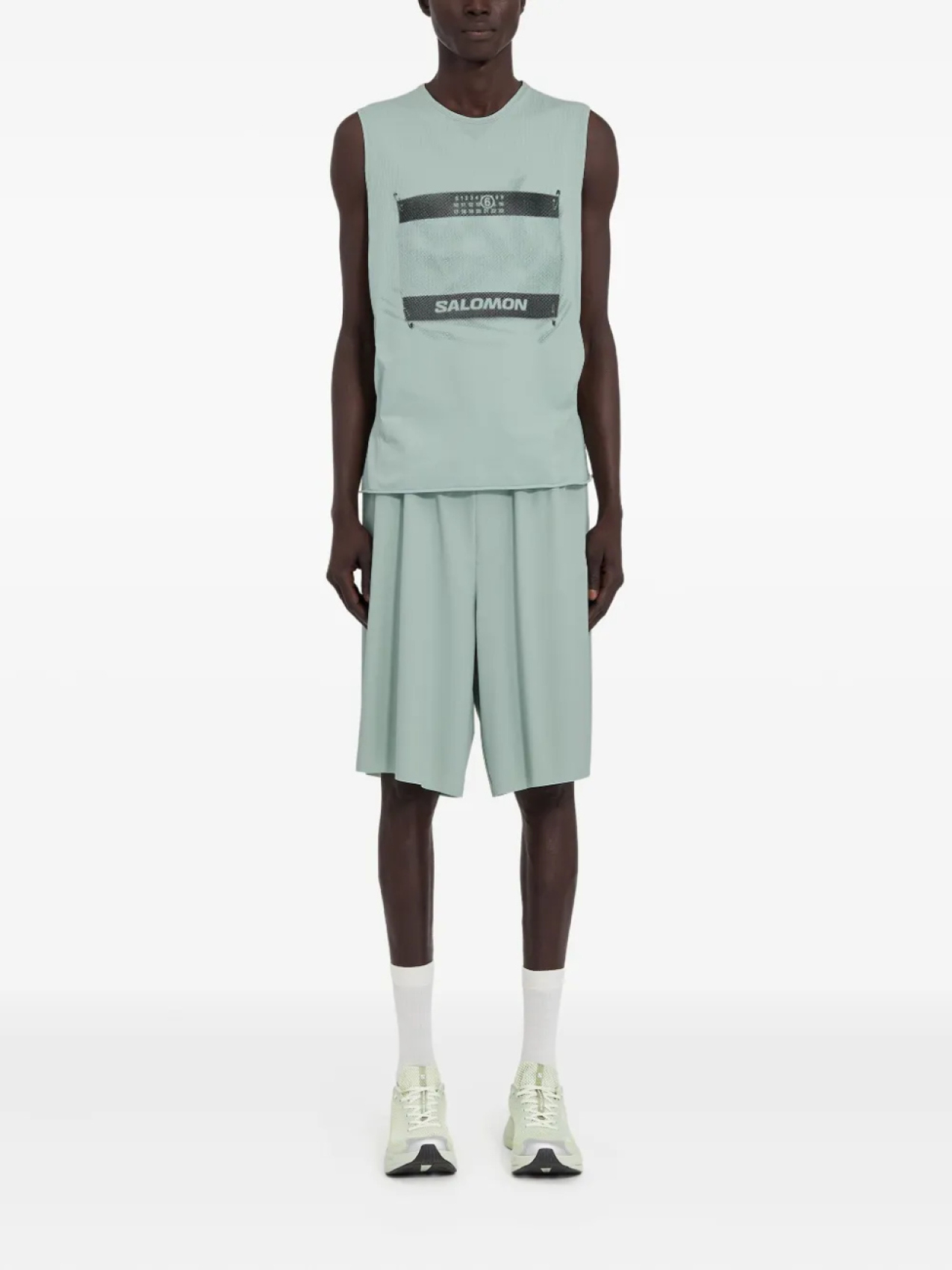 Топ с логотипом из коллаборации с Salomon MM6 Maison Margiela X Salomon, зеленый — фото 2