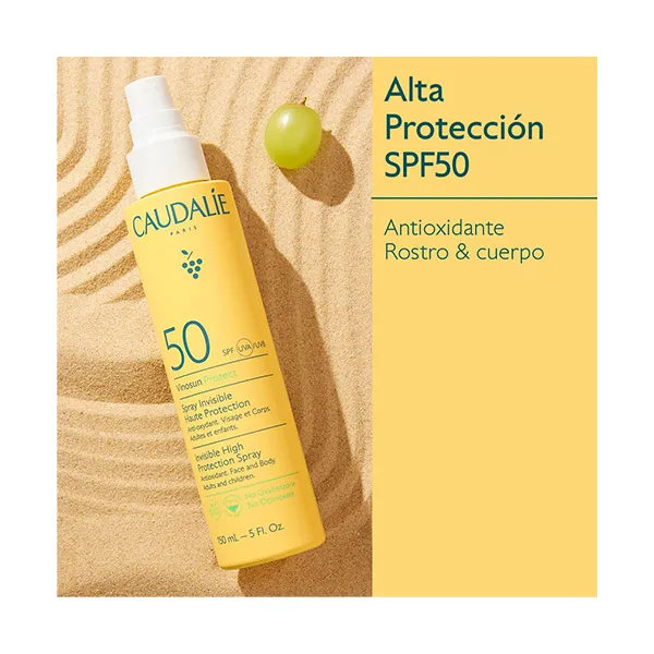 Спрей с высокой защитой от солнца Vinosun Spf50 Caudalie, 150 ml — фото 2