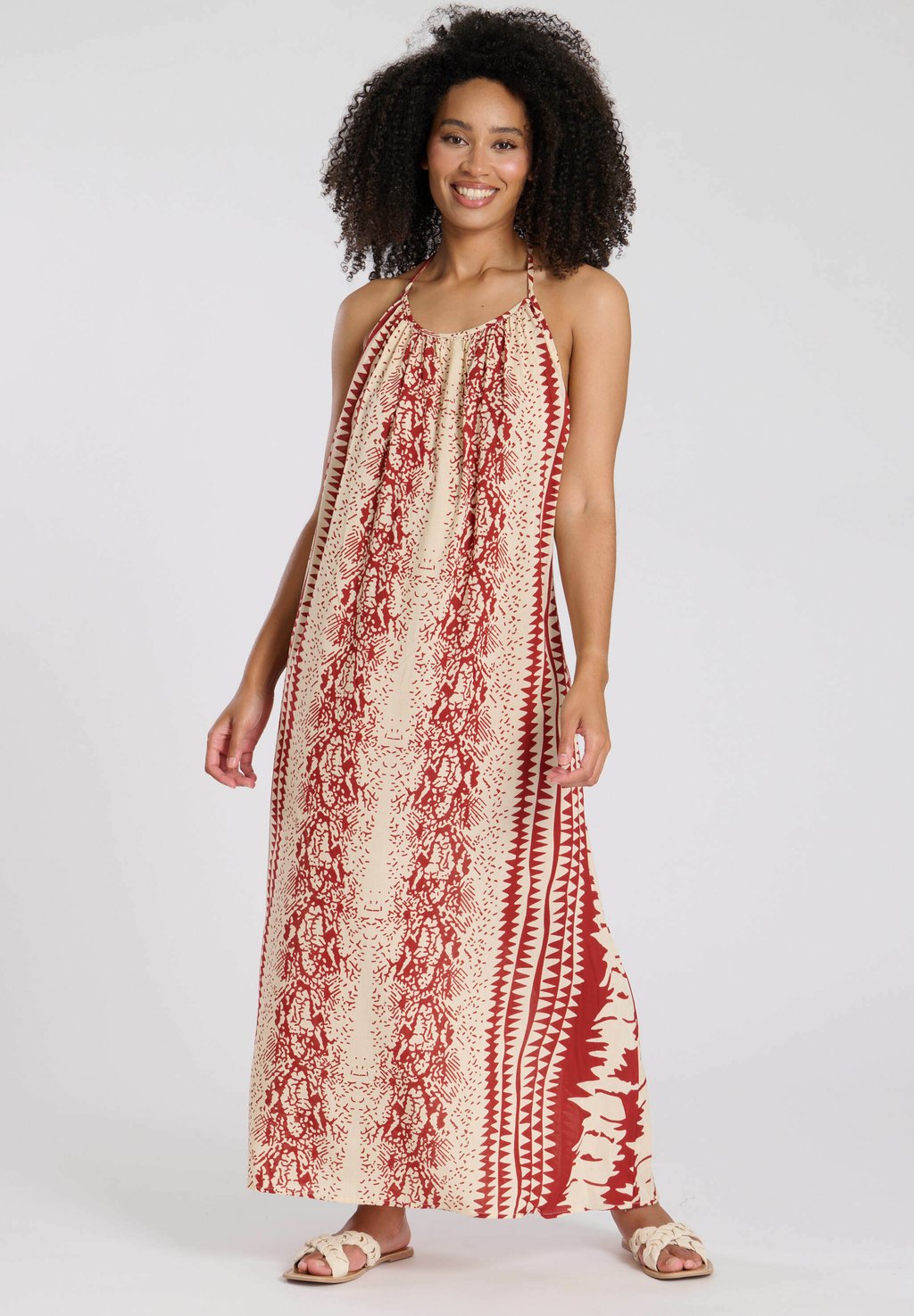 

Платье макси HALTER NECK PRINT MAXI South Beach, бежевый