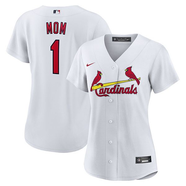 

Женская белая реплика футболки St Louis Cardinals #1 Mom Home Nike