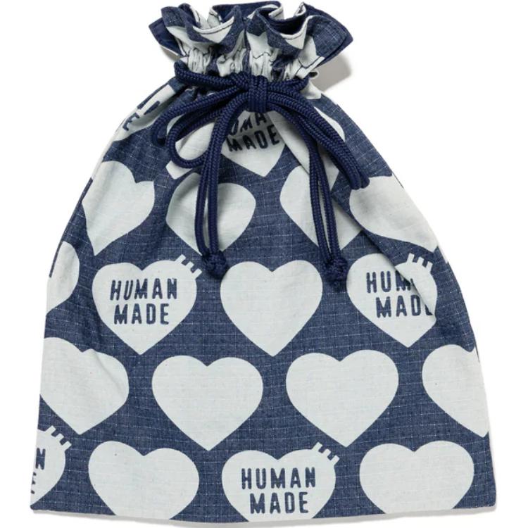 

HUMAN MADE Хлопковая сумка для хранения с денимом и нейлоном Tubas Unisex Marine Blue, Marine Blue