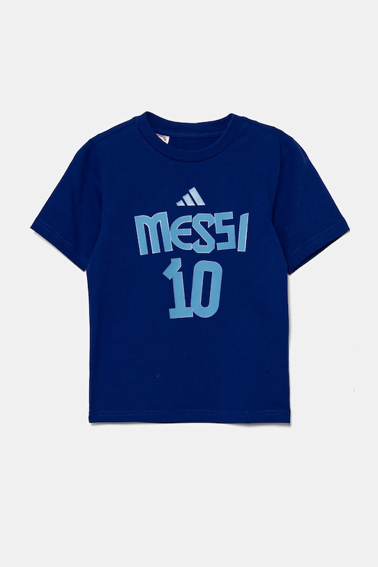 Детская хлопковая футболка MESSI Adidas Performance, синий — фото 2