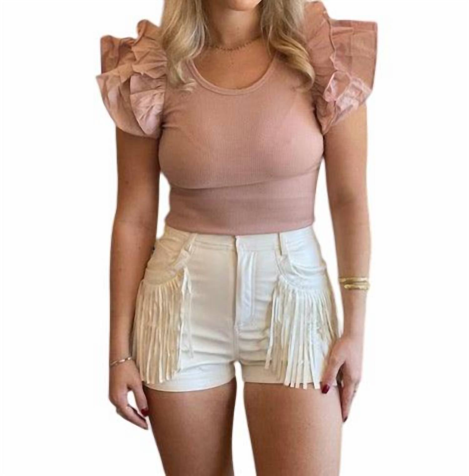 

Line and dot Короткие шорты из искусственной кожи цвета слоновой кости