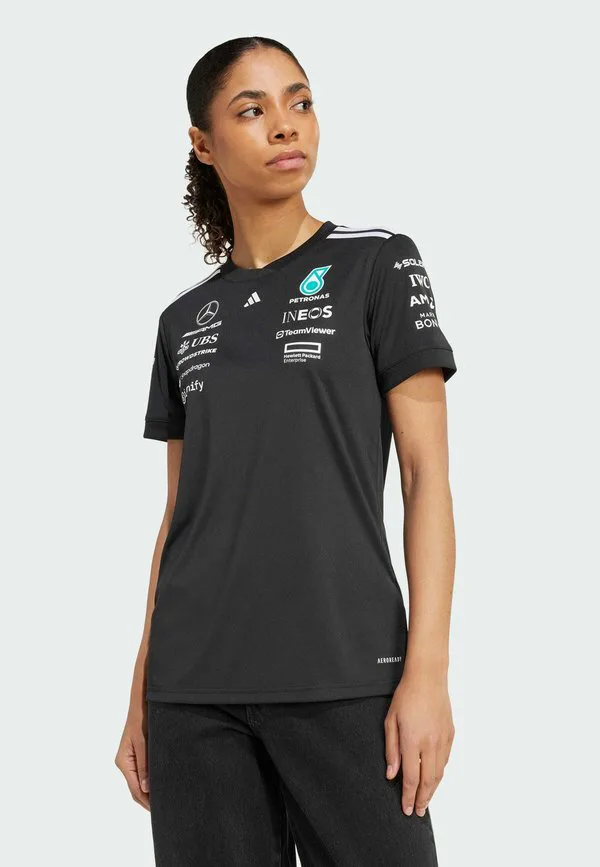 

Футболка с принтом mercedes amg petronas formula one team для женщин, черная. Adidas Originals, Black White, Черный, Футболка с принтом mercedes amg petronas formula one team для женщин, черная. Adidas Originals, Black White