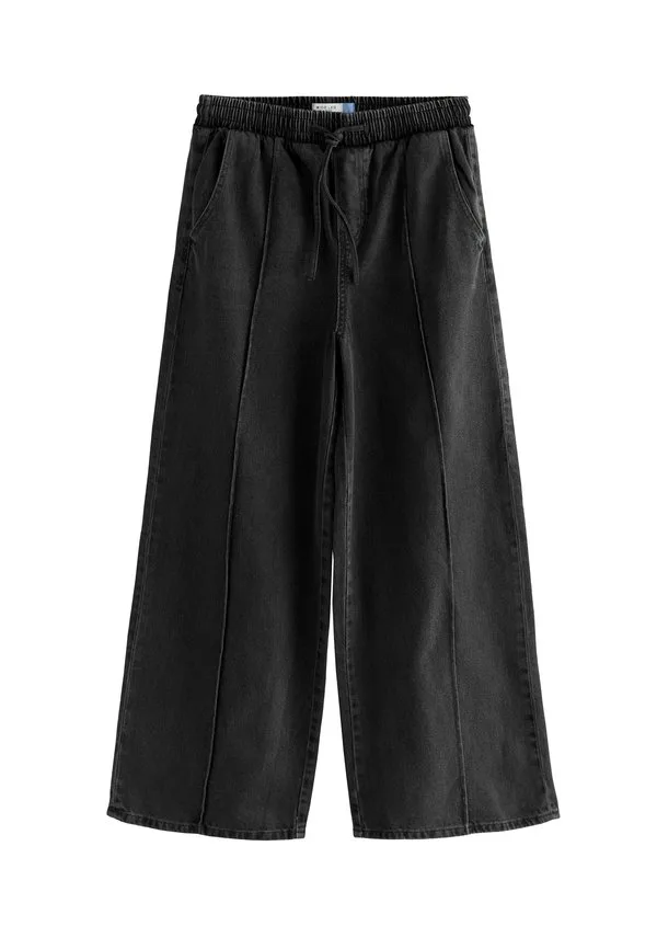 Джинсы прямого кроя с широкими складками и расклешенной юбкой Next, Washed Black