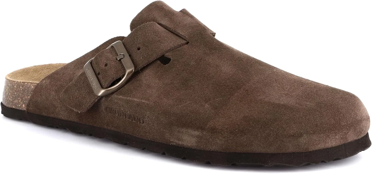 Мужские сабо Grunland из натуральной кожи, BOBO CB0733 GRÜNLAND il benessere è naturale, Mahogany