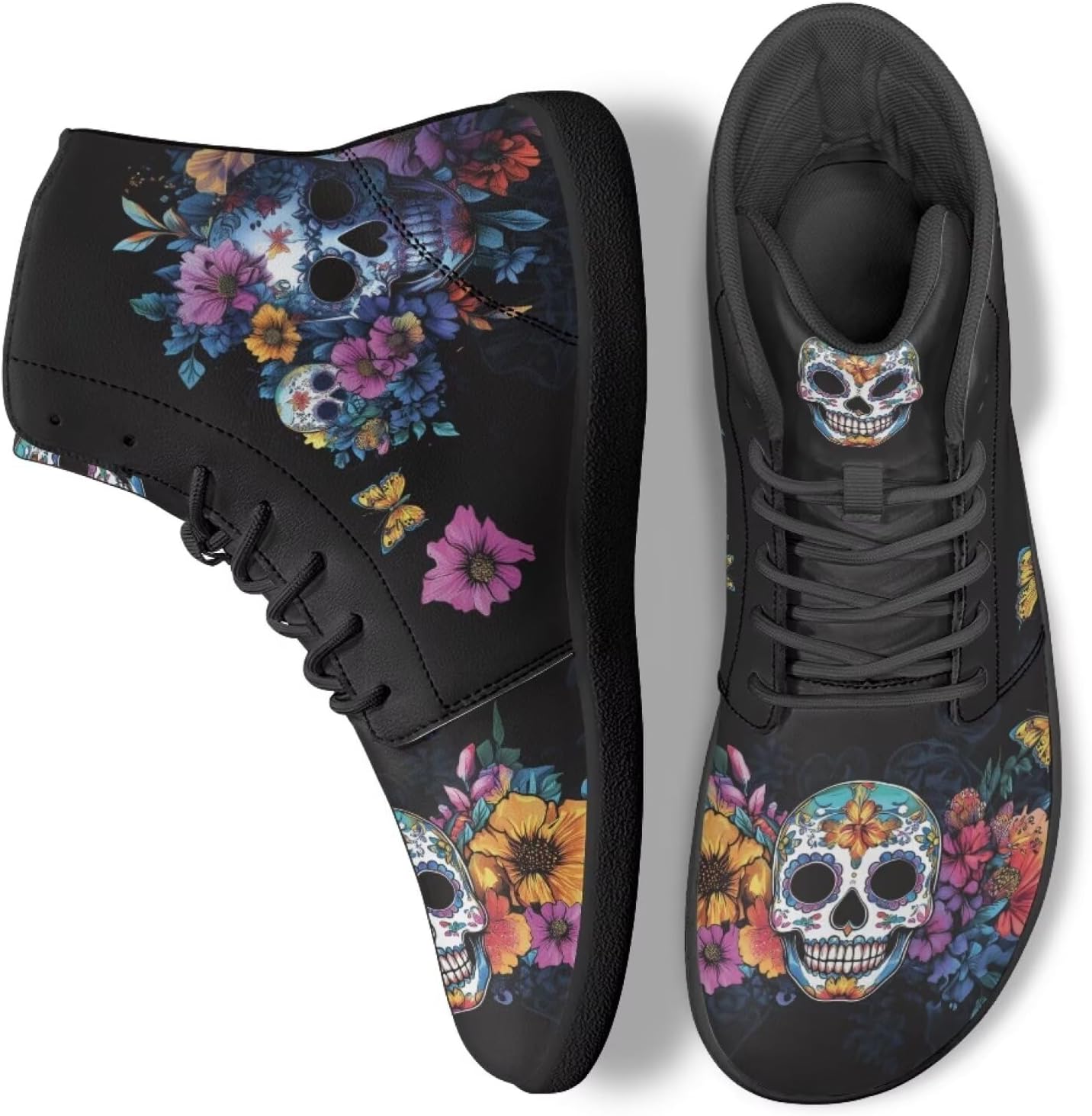 

Кроссовки-босоножки с высоким верхом Skull для работы, бега и ходьбы, противоскользящие, для женщин и мужчин Ecaestolph, черный