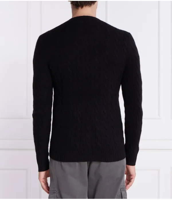 Шерстяной свитер Slim fit Polo Ralph Lauren, черный — фото 4