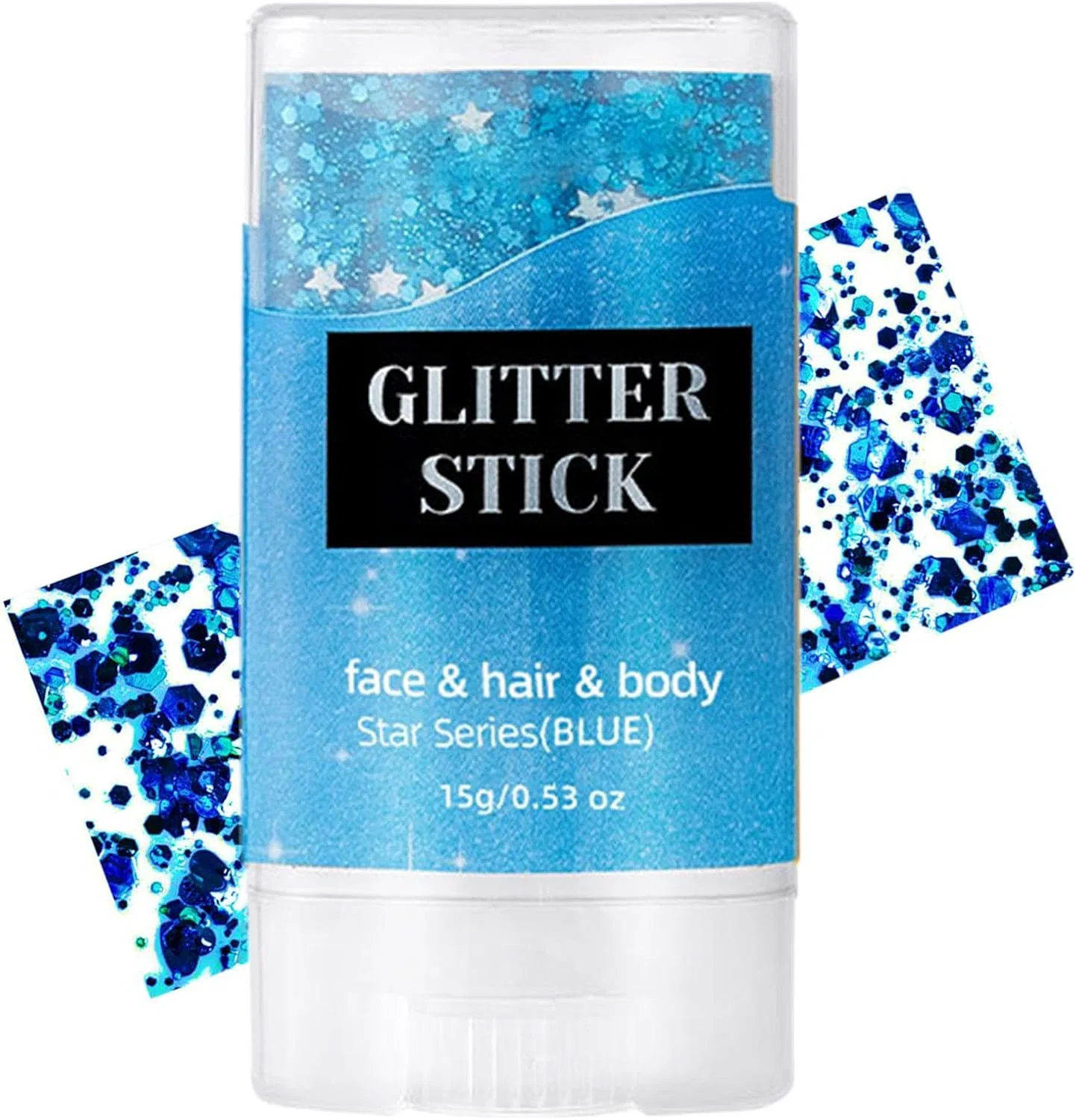 Глиттер-стик для тела и лица Glitter Stick, синий, 15 г