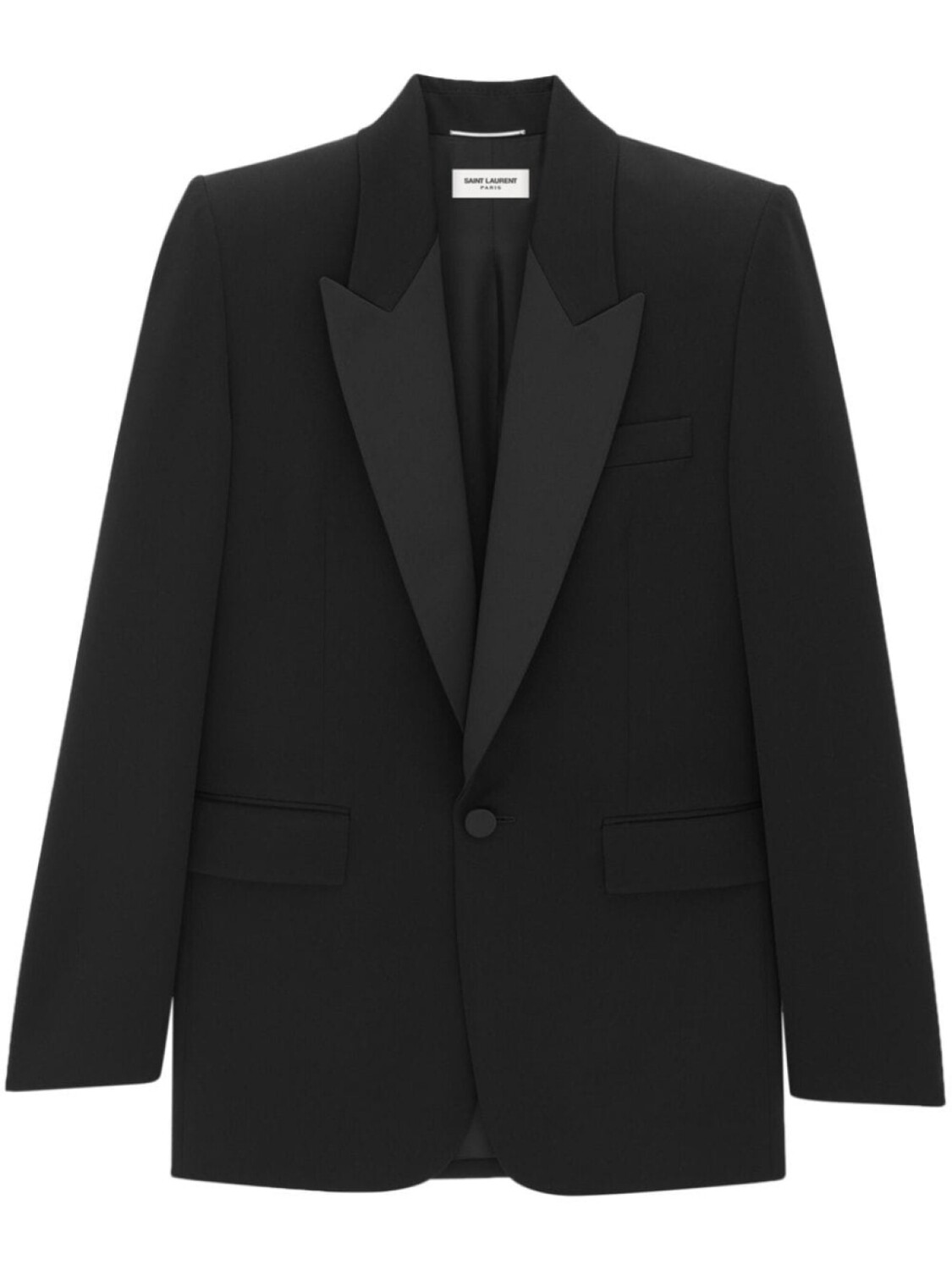 

Saint Laurent шерстяной однобортный пиджак, черный