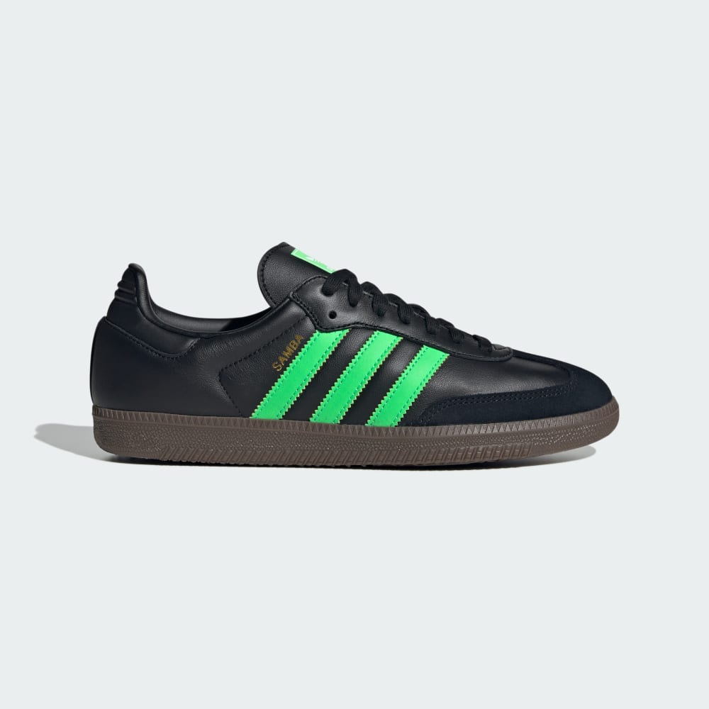 

Кроссовки Adidas Samba OG Shoes, цвет Core Black/Screaming Green/Gum