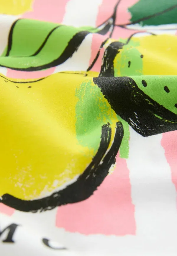 Футболка с круглым вырезом и принтом Regular fit lemon graphic print, Next, белый — фото 2