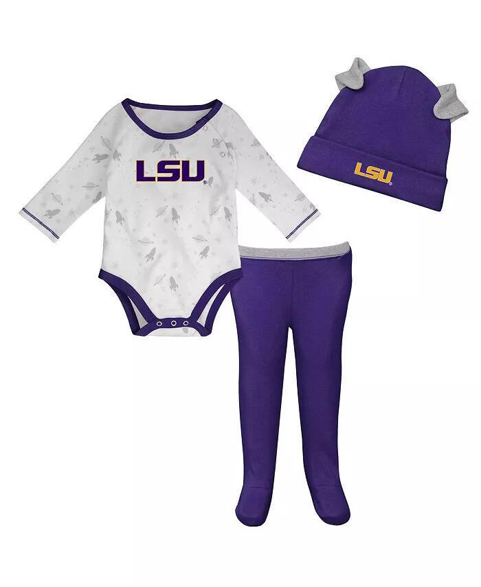 

Боди с длинными рукавами LSU Tigers Dream Team, комплект из шапочки и штанов, фиолетовый, белый, для новорожденных мальчиков и девочек Outerstuff