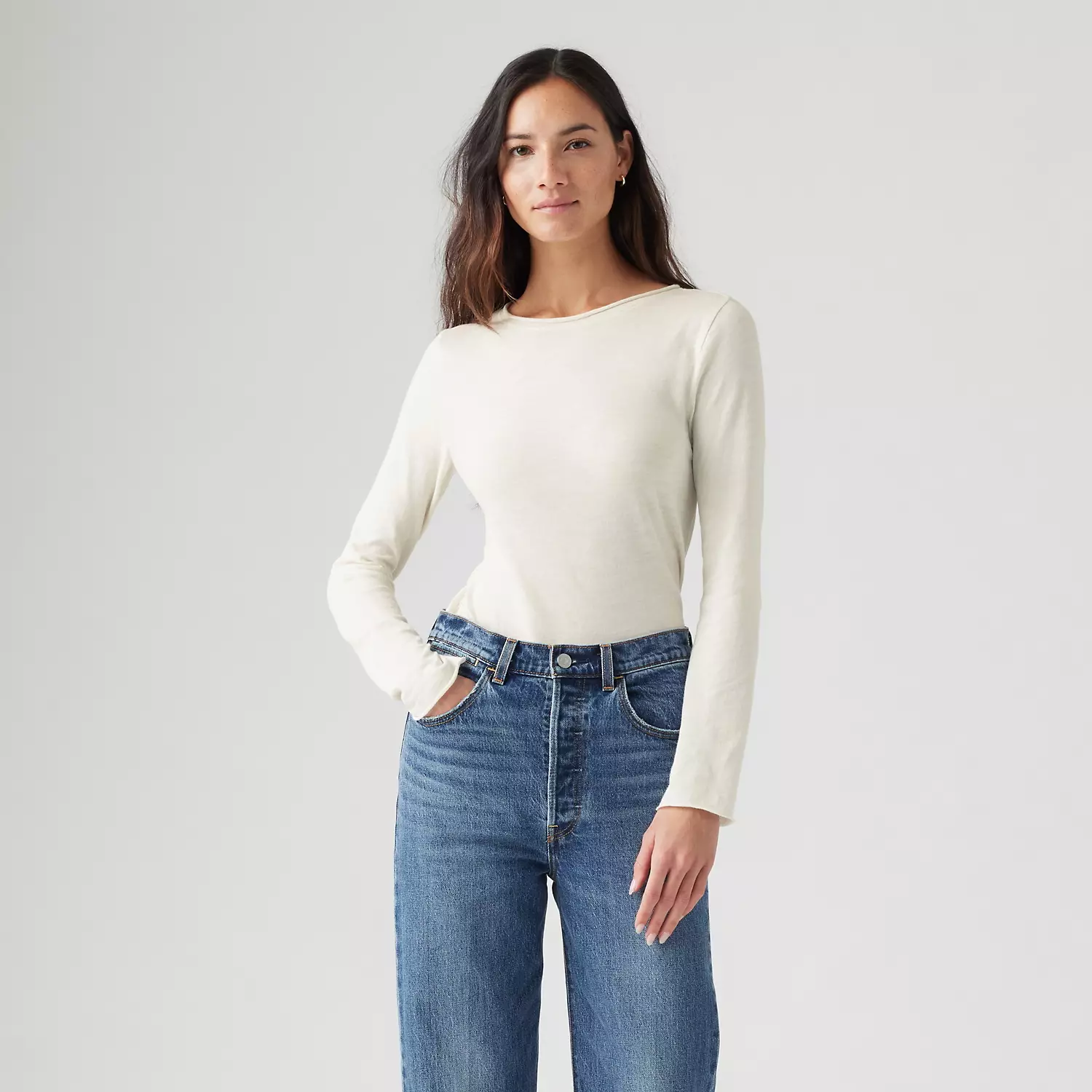 

Легкий облегающий топ Levi's, белый