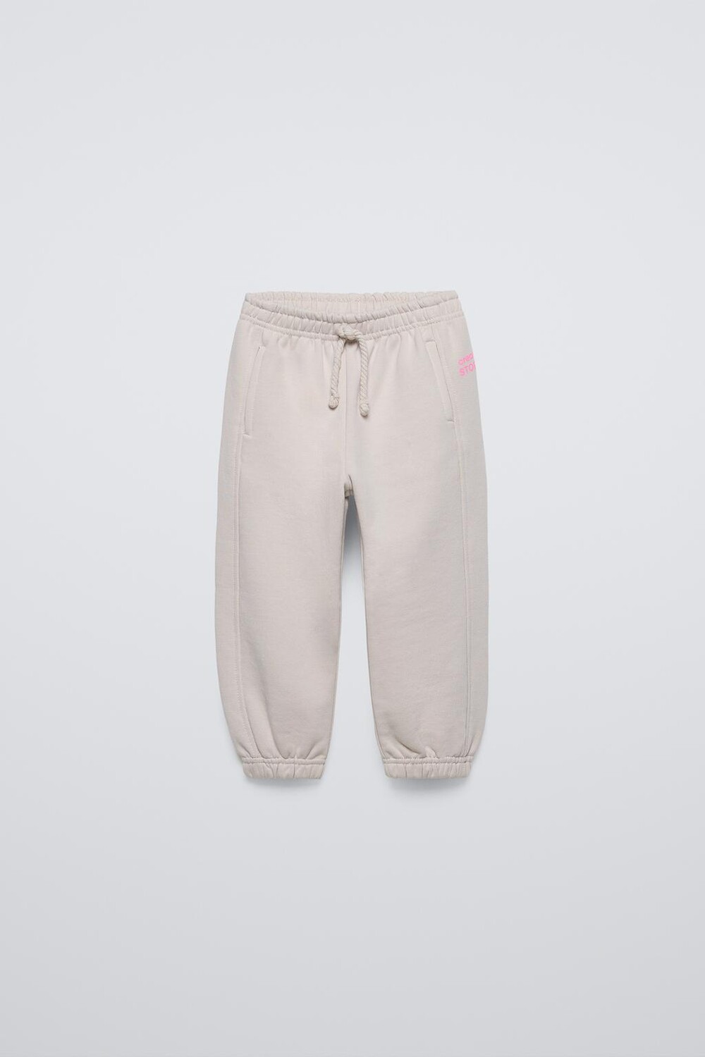 

Плюшевые брюки с лозунгом ZARA, цвет stone