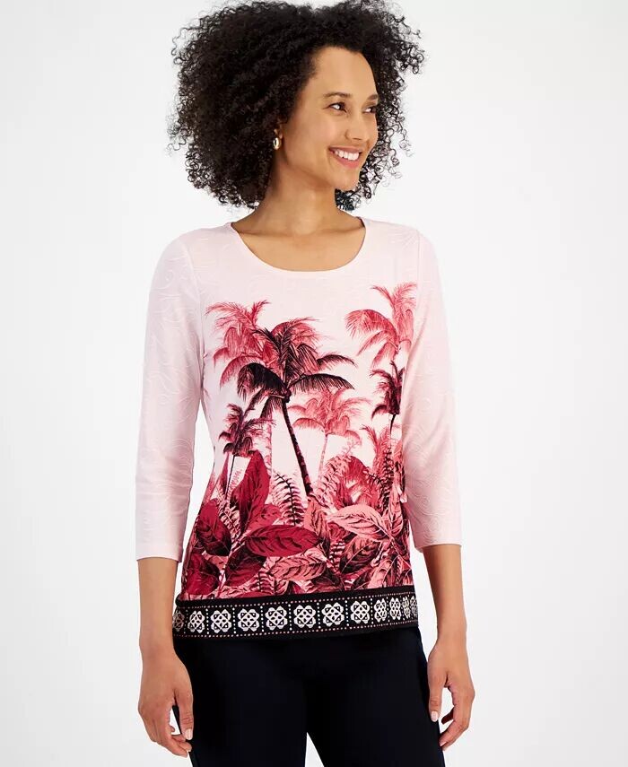 

Женский жаккардовый топ Oasis Palm JM Collection, красный