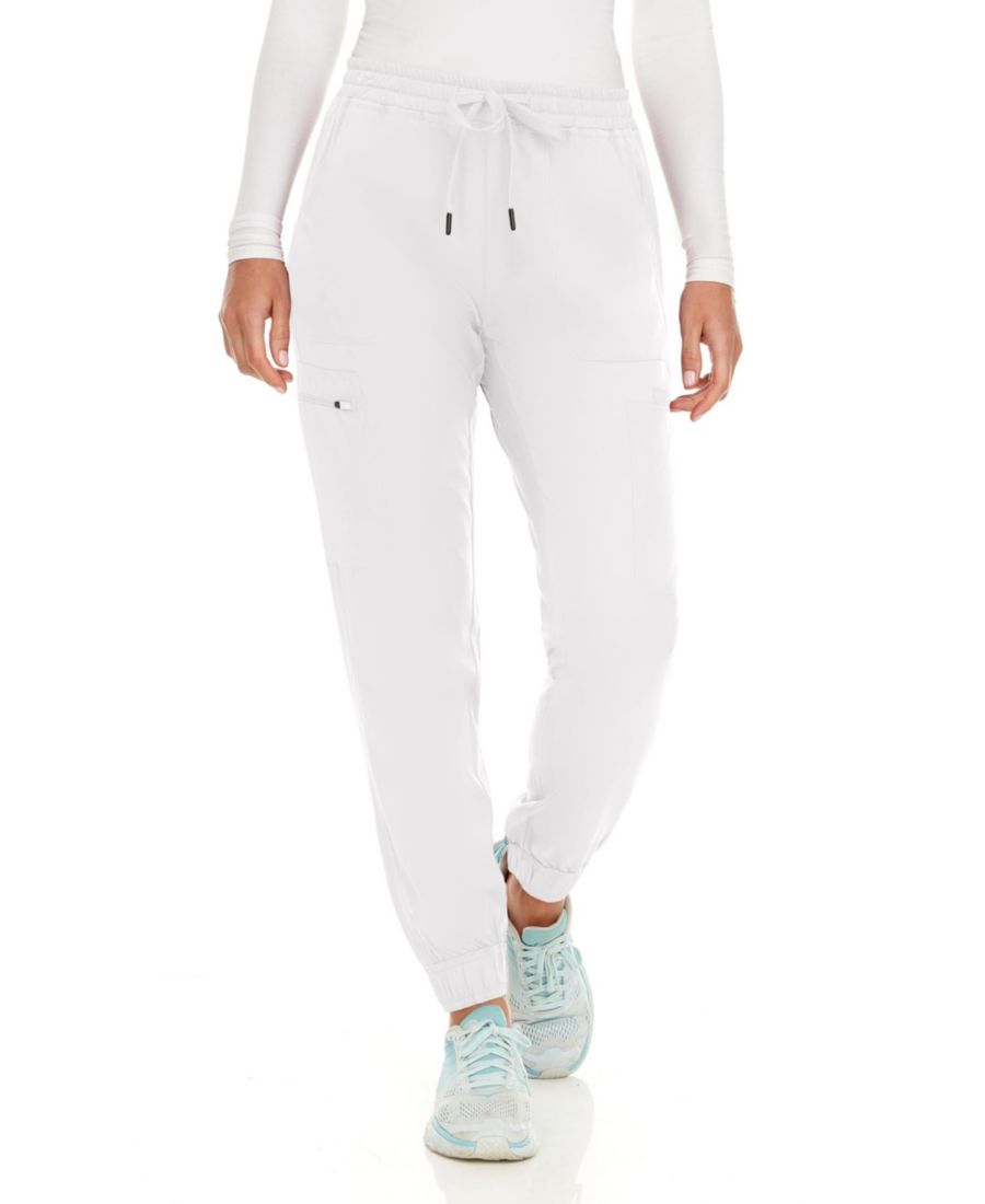 

Женские медицинские брюки-джоггеры с семью карманами и эластичной тканью, растягивающейся в четырех направлениях Medichic, White