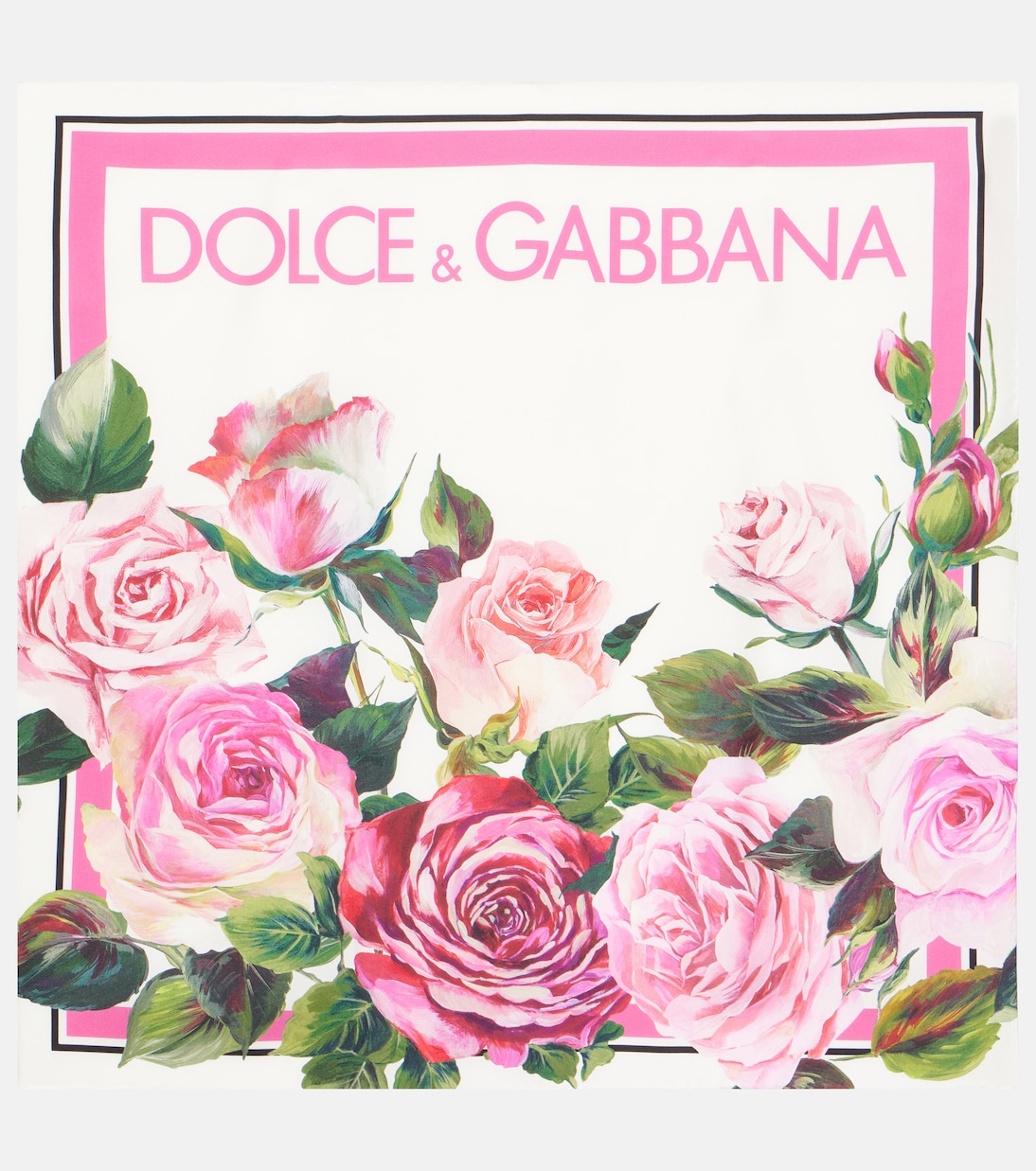 

Шелковый шарф с цветочным принтом Dolce&Gabbana, Rose Rosa Bordo Rosa