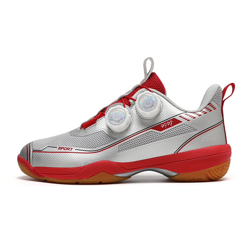 

Амортизация, нескользящая, устойчивая к истиранию, увеличивающая рост, низкие кроссовки для бадминтона с низкой отдачей Unisex AD, серебряный 8357 Upgraded