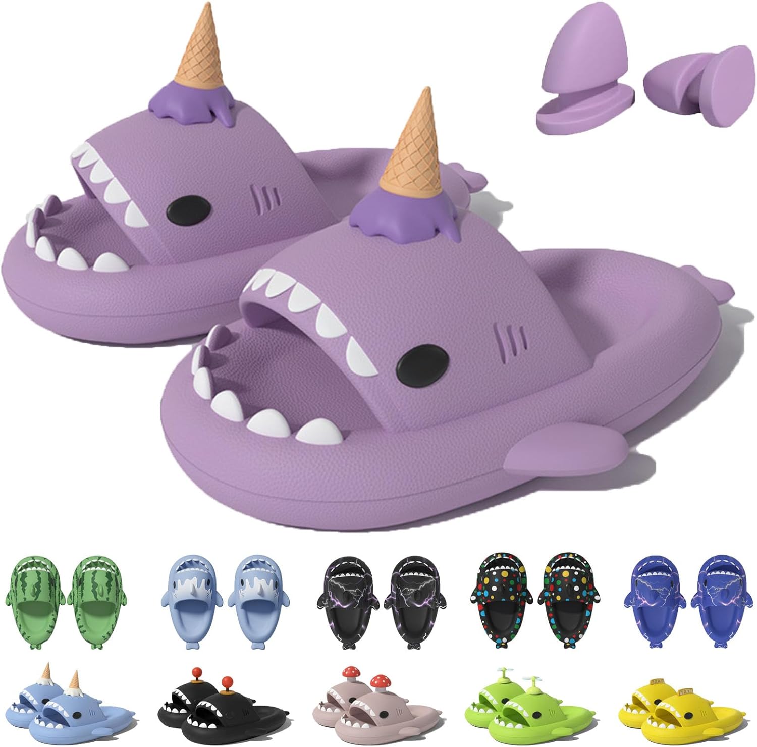 

Шлепанцы в форме акулы в рожке мороженого Jfxgjuv, пурпурный