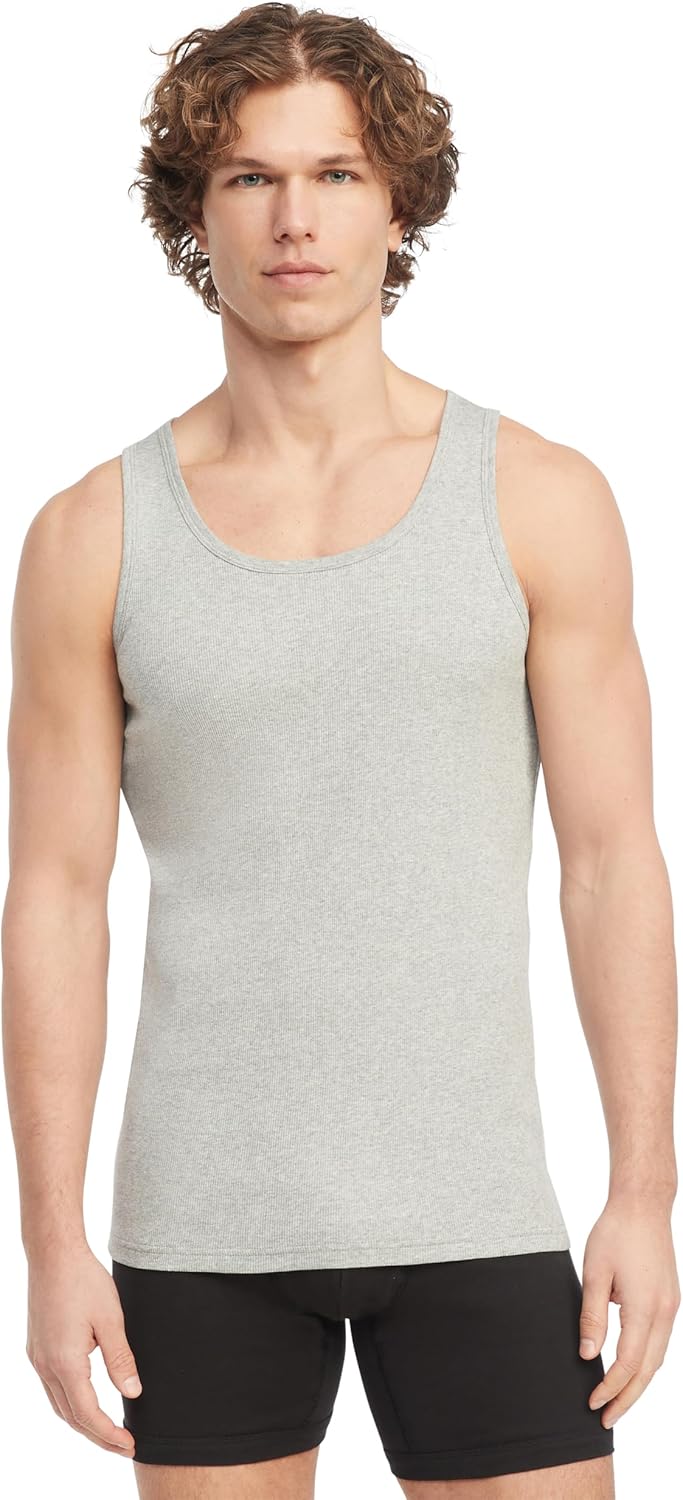 Комплект из 3 футболок Tommy Hilfiger Men's Cotton Classics, Black, Grey Heather, White — фото 2