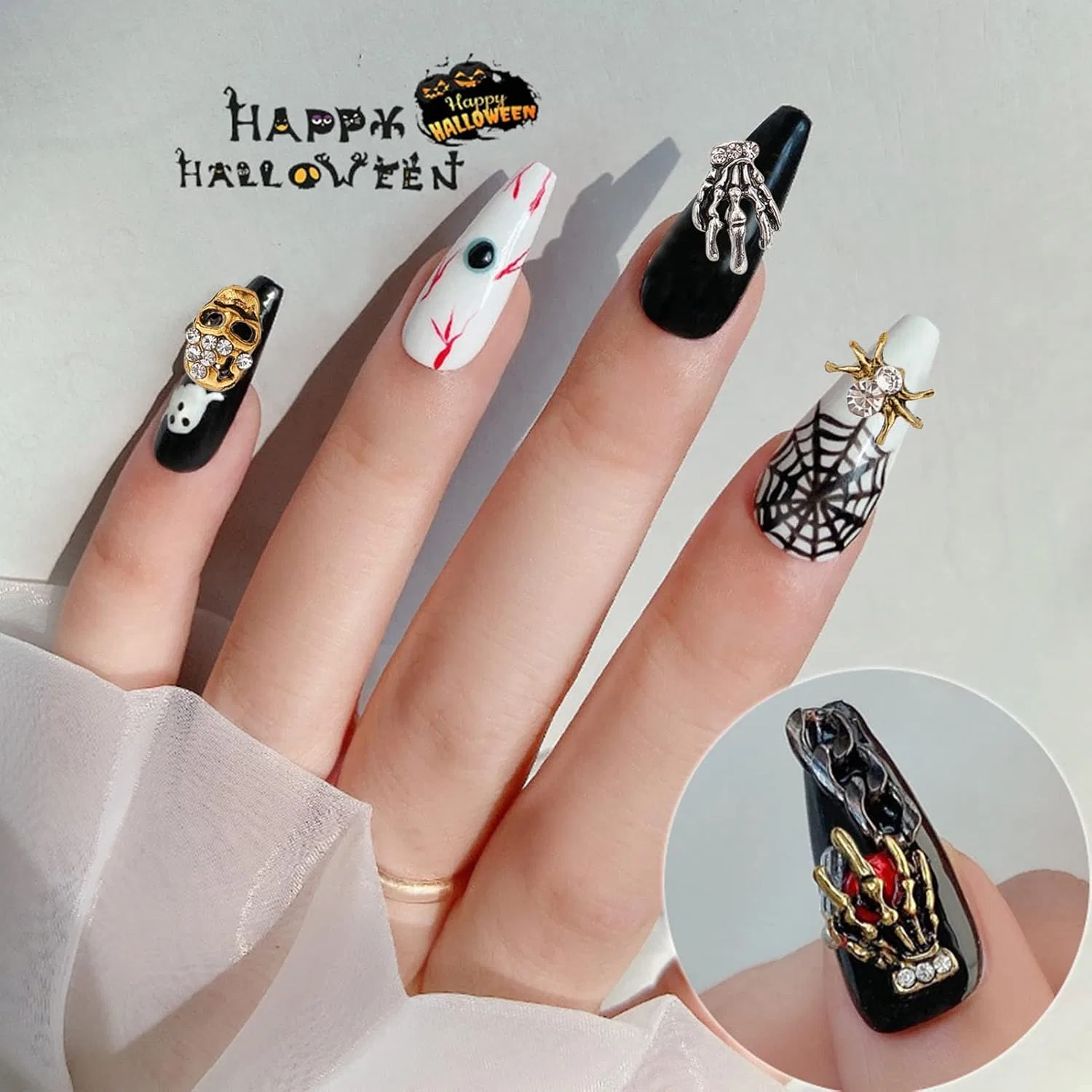 Набор из 30 3D подвесок для ногтей на Хэллоуин NICENEEDED Niceneeded — фото 3