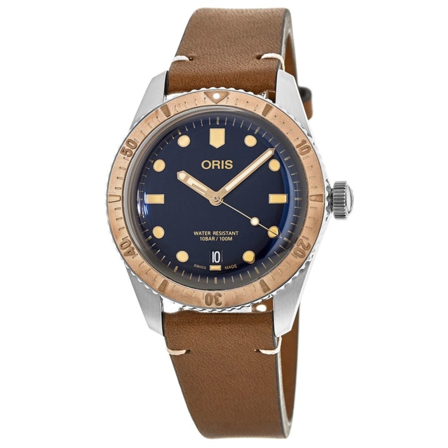 

Мужские часы Oris Divers Sixty-Five с бронзовым безелем и синим циферблатом 01 733 7707 4355-07 5 20 45