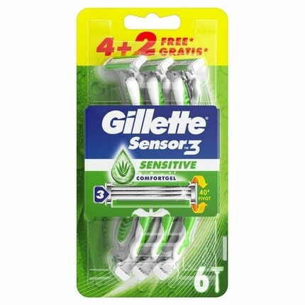 

Одноразовые смазочные полоски Comfortgel для бритв Sensor3 Sensitive — упаковка из 6 шт., Gillette