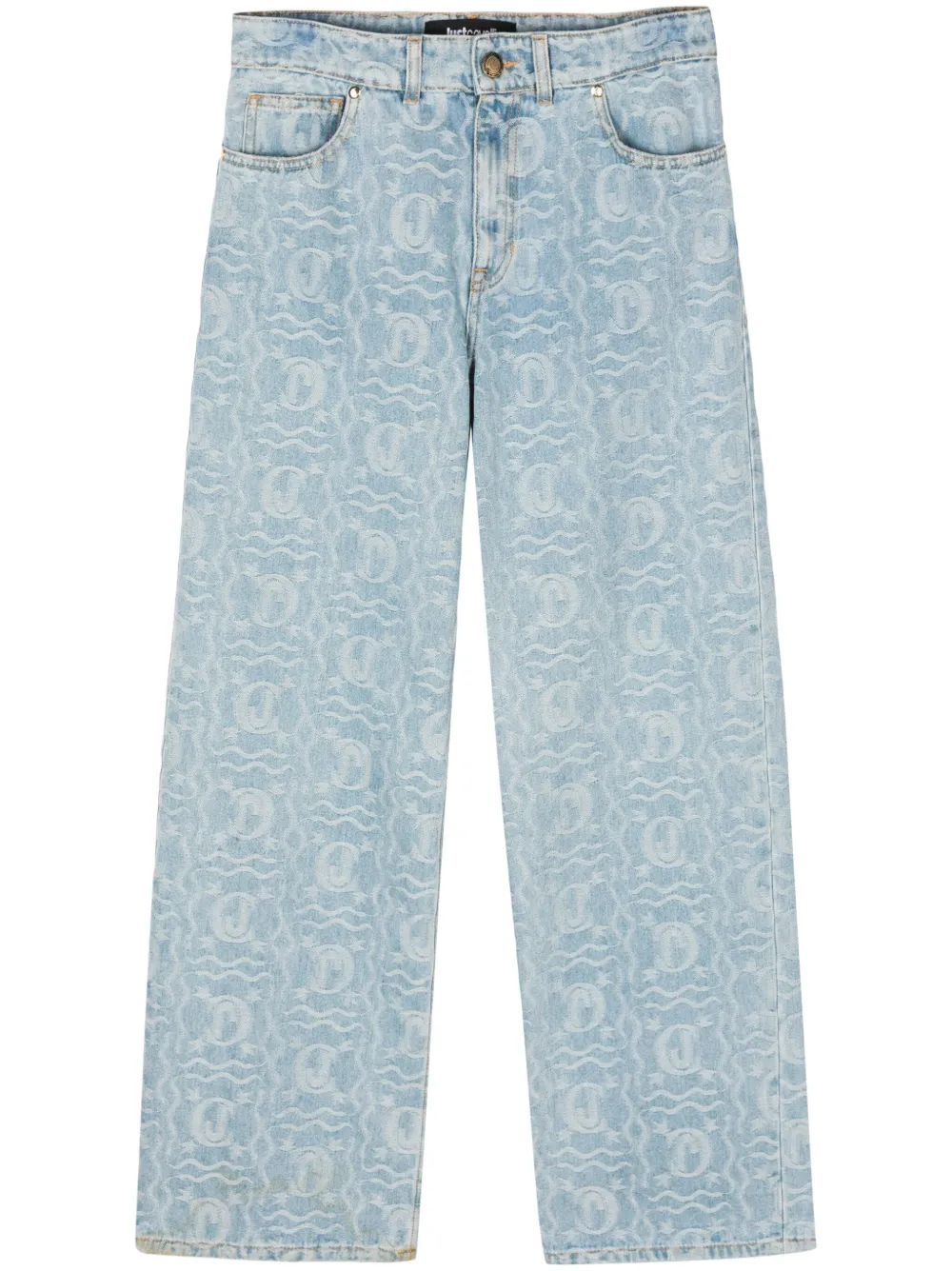 

Прямые джинсы с жаккардовым узором Just Cavalli, синий