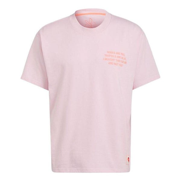 

Футболка Adidas originals Alphabet Printing Round Neck Pullover Short Sleeve Pink T-Shirt, розовый