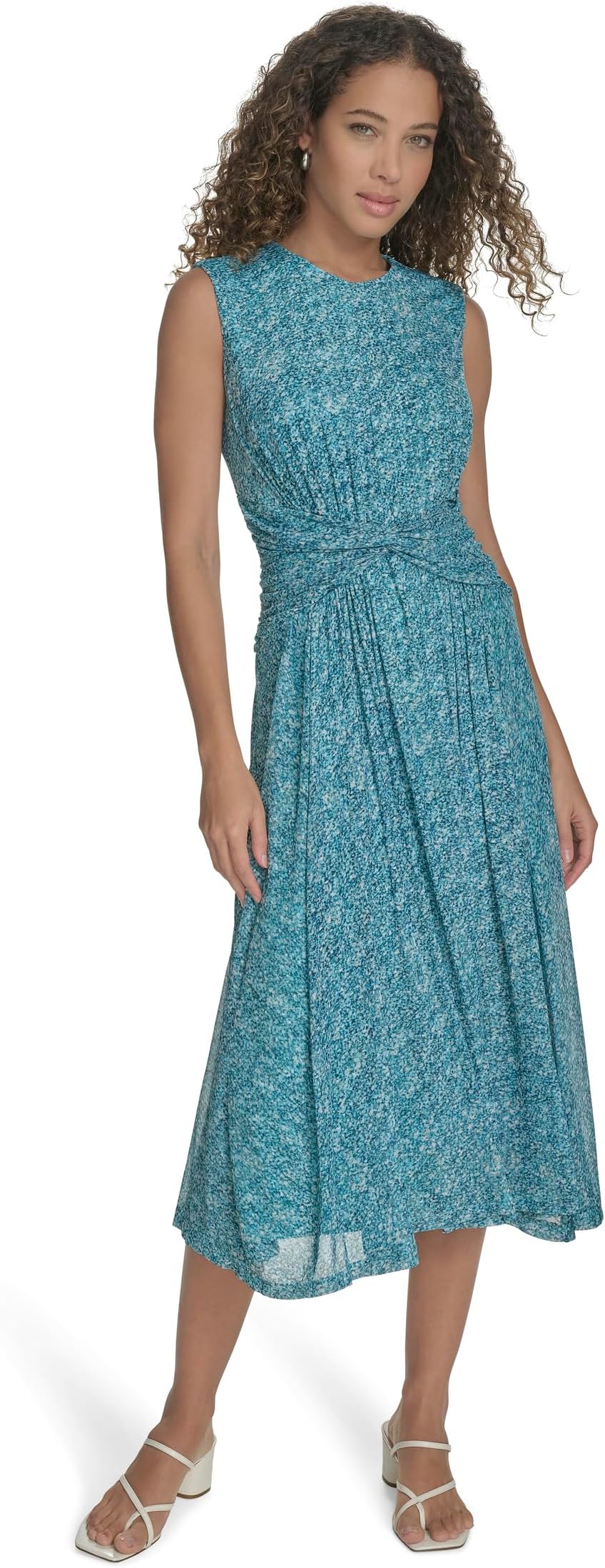 

Платье Calvin Klein Mesh Twist Front Midi, Lake Multi