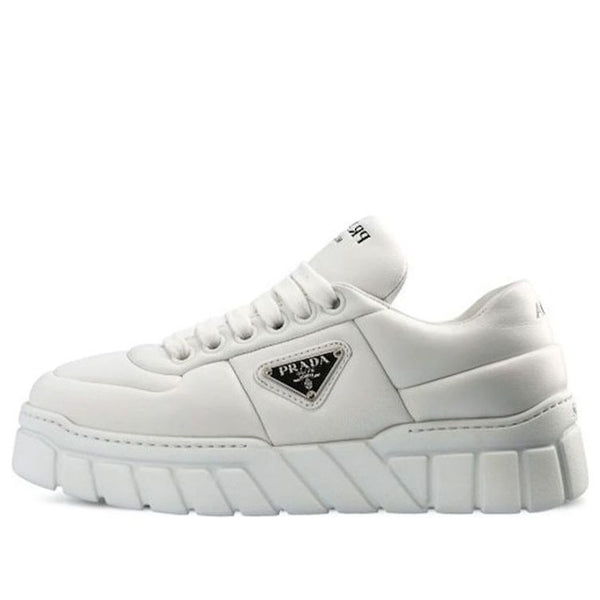 Кроссовки padded nappa leather sneakers 'white' Prada, белый