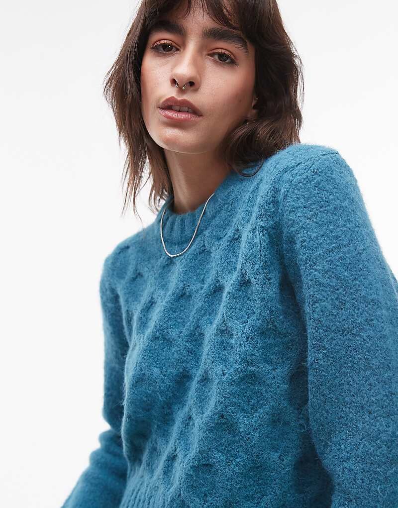 

Topshop – свитер вязаной вязки, бирюзовый