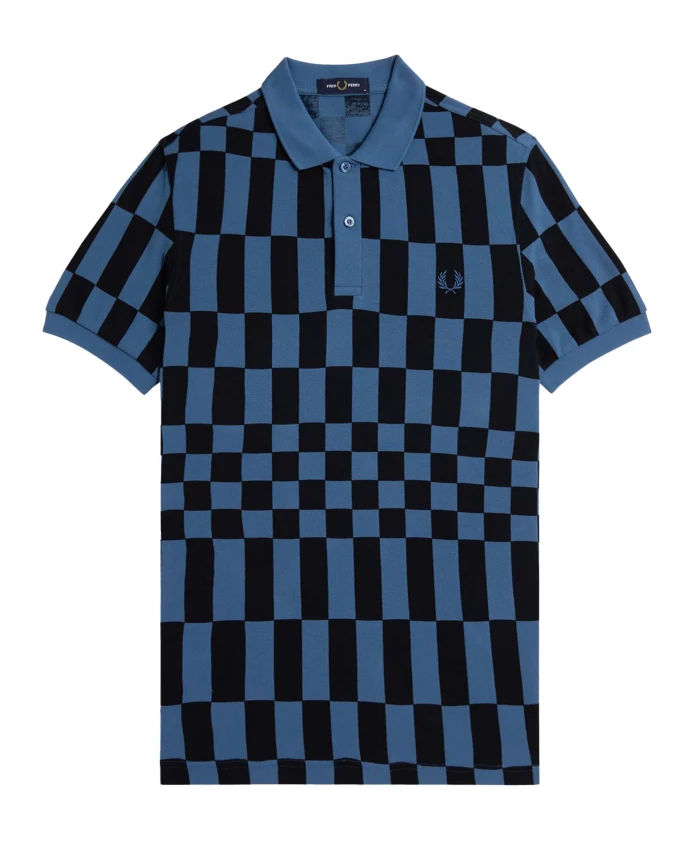 

Рубашка в клетку с принтом стандартного кроя Fred Perry, синий
