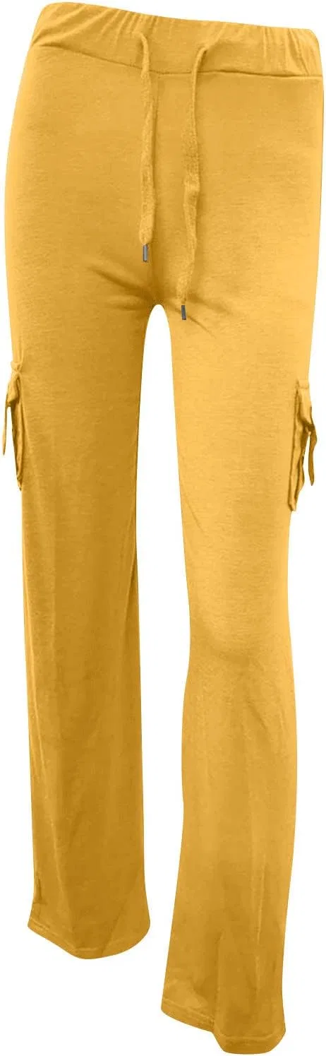 Брюки женские прямые зауженные с эластичным поясом, Generic, A04_yellow — фото 4