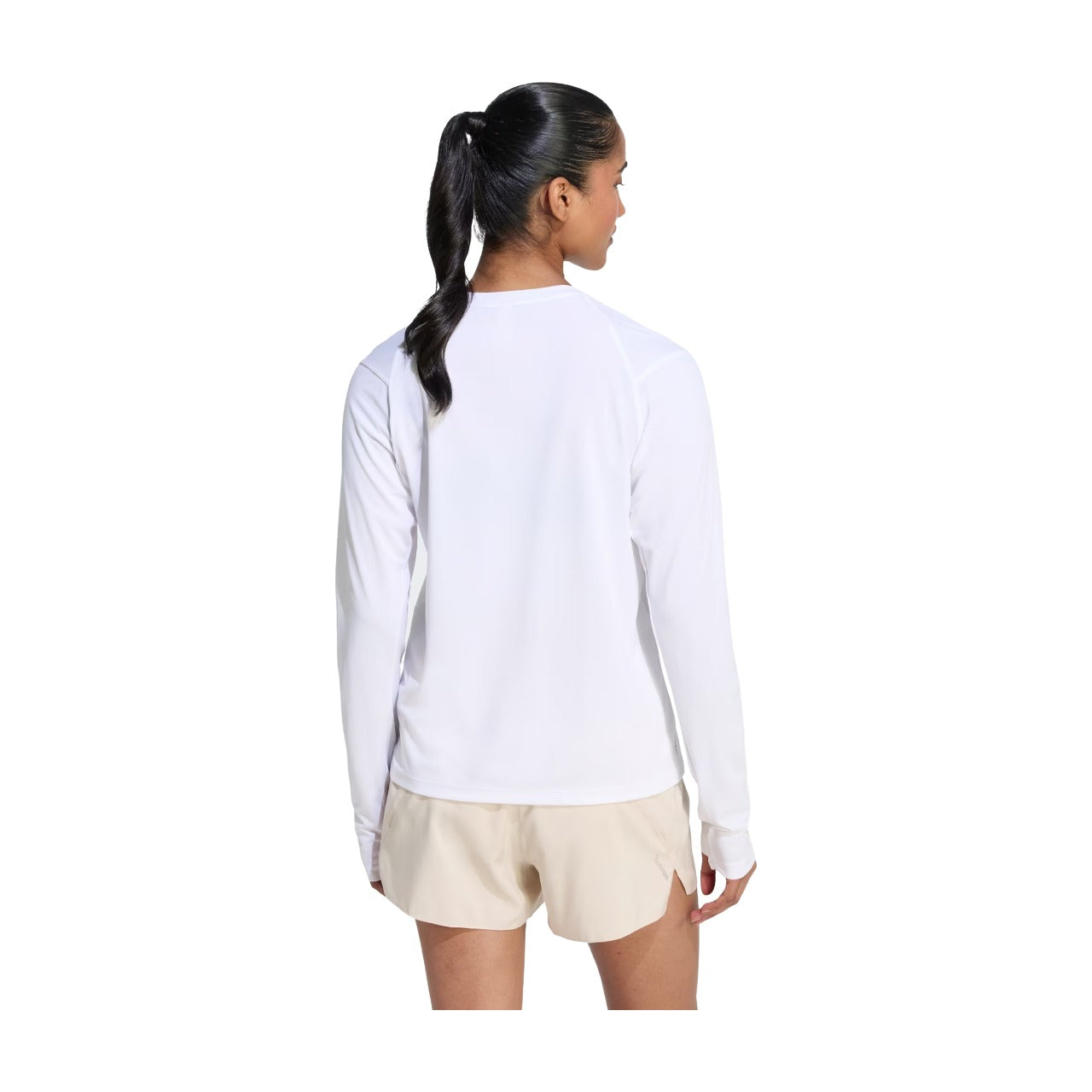 (WMNS) Adidas ADI365 Running Climacool Iconic Long Sleeve Top 'White' — фото 3