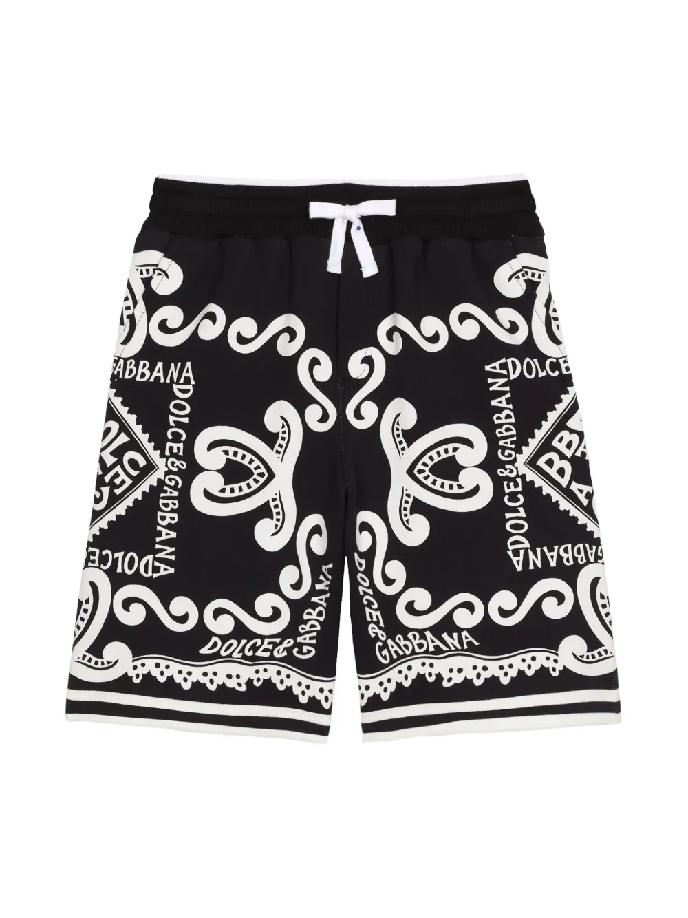 

Шорты с кулиской и принтом Marina Dolce & Gabbana Kids, черный