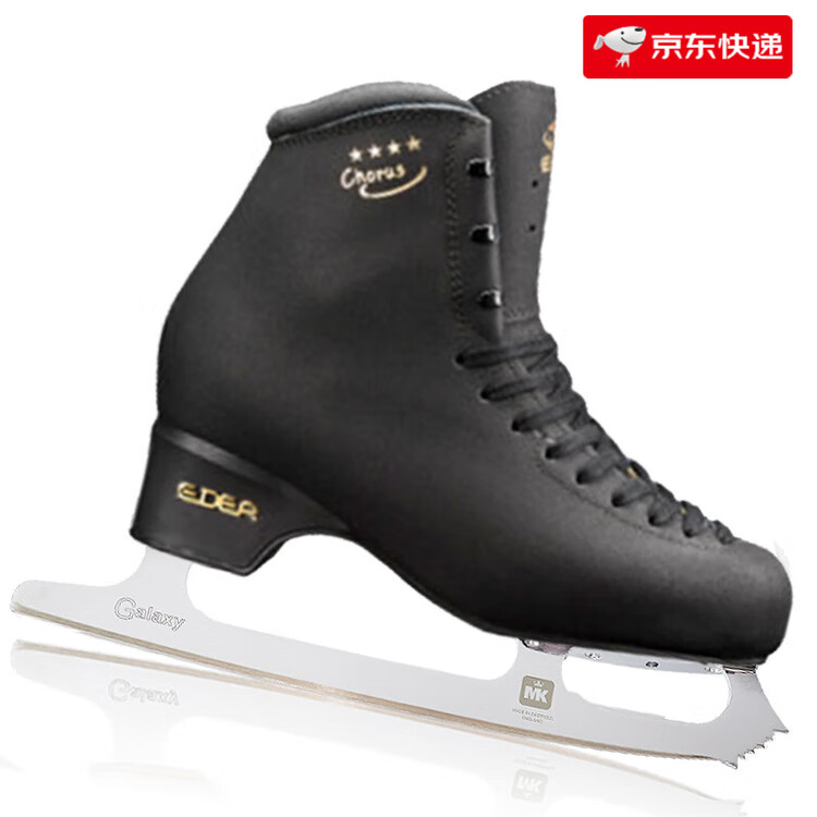 

EDEA Коньки для фигурного катания Four-Star, детские, взрослые женские и мужские с лезвиями Galaxy, черные (широкая версия D) + лезвия Mk Galaxy, размер 35