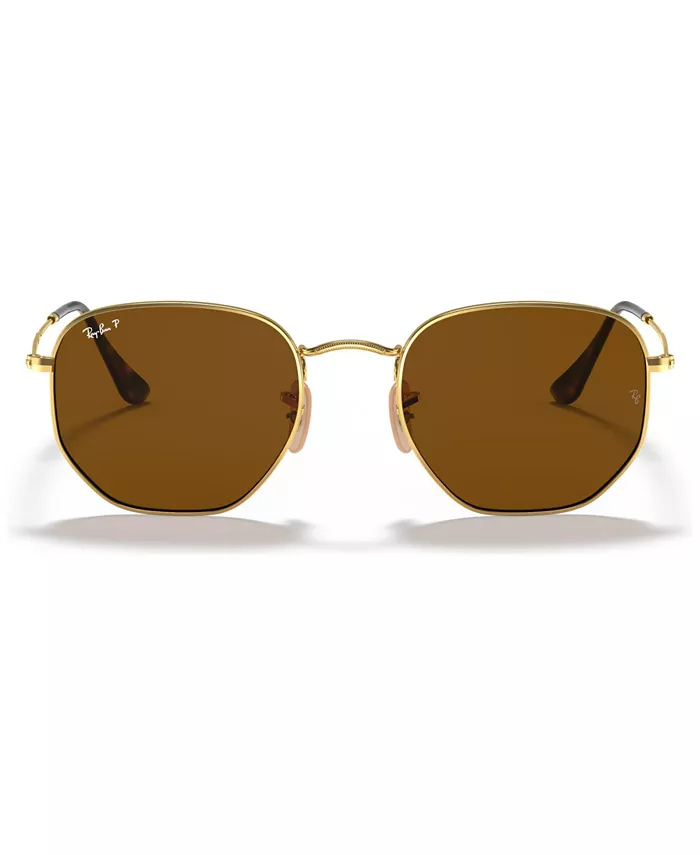 

Унисекс геометрические поляризованные металлические солнцезащитные очки, RB3548N Ray-Ban, золото