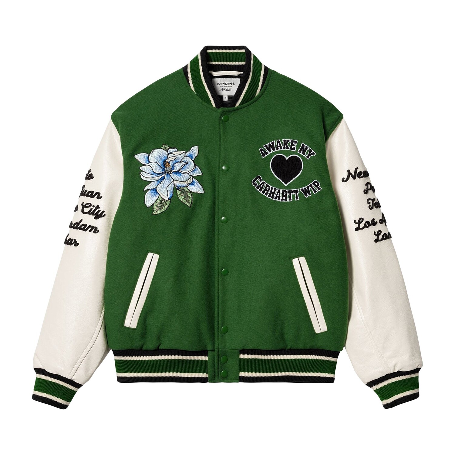 

Куртка Тедди Carhartt WIP x Awake NY, темно-зеленый/воск